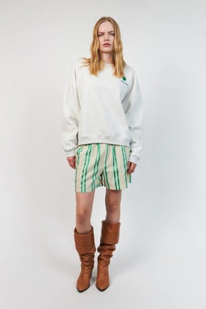 sweater met logo - grijs