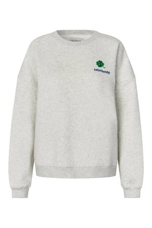 sweater met logo - grijs