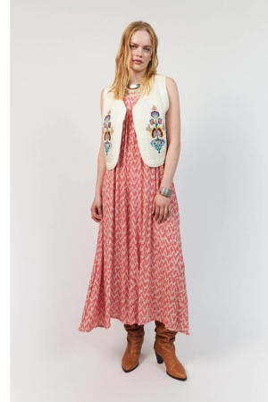 midi jurk roze