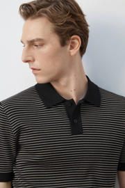 thumbnail: Mango Man regular gestreepte polo zwart