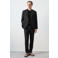Mango Man slim pantalon met linnen black denim