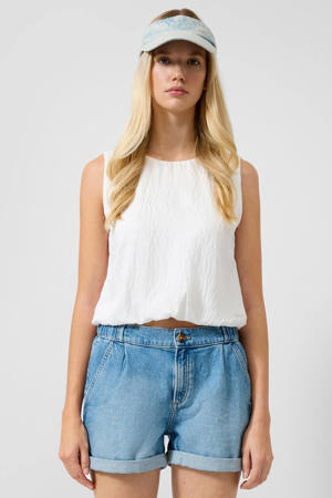 top met textuur wit