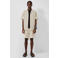 QS regular gestreept casual overhemd beige