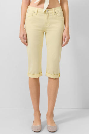 low waist capri jeans lichtgeel