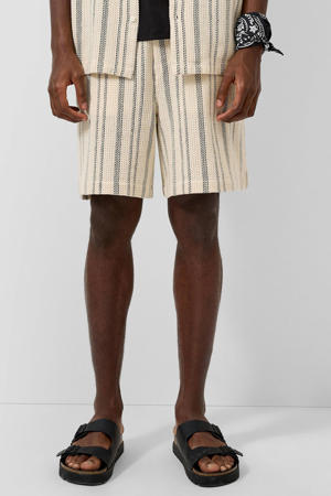 regular gestreepte bermuda short beige