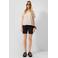 QS regular high waist denim short zwart