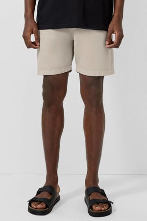 regular casual short met linnen beige