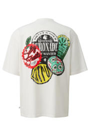 thumbnail: QS relaxed T-shirt met backprint ecru