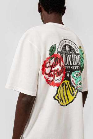 relaxed T-shirt met backprint ecru