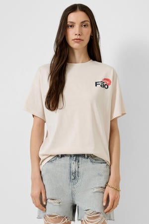 T-shirt met backprint beige