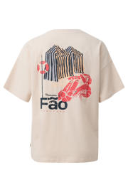 thumbnail: QS T-shirt met backprint beige