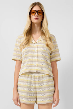regular fit gestreepte blouse - geel