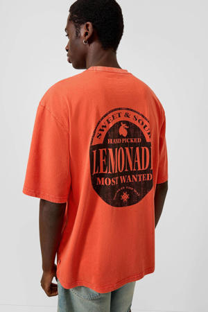 relaxed T-shirt met backprint rood