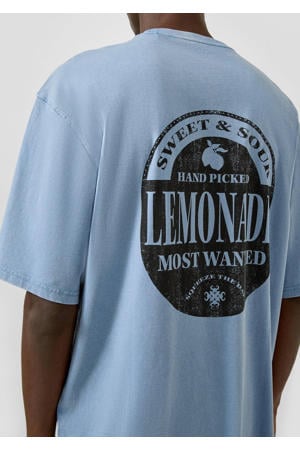 relaxed T-shirt met backprint blauw