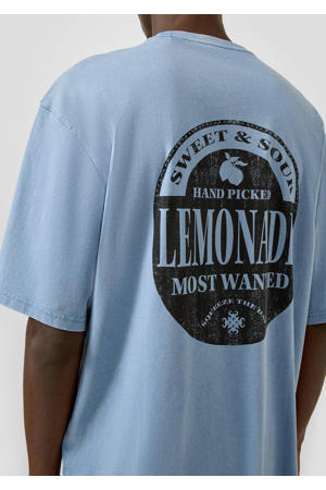 relaxed T-shirt met backprint blauw