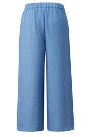 thumbnail: QS wide leg regular waist culotte met textuur lichtblauw