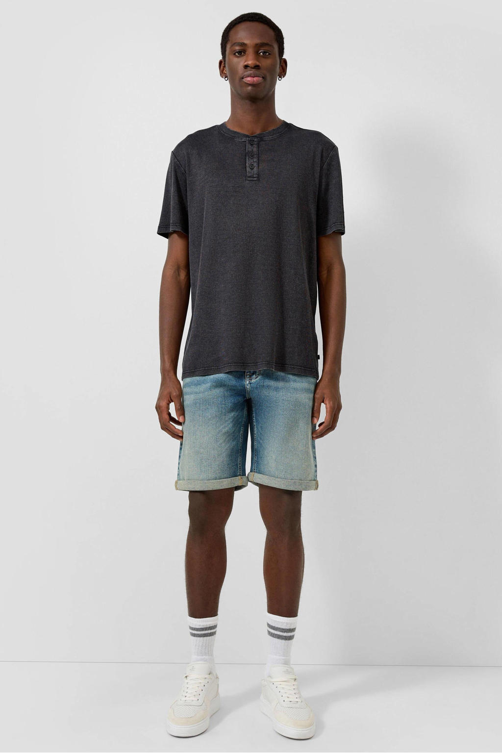 QS JOHN denim regular short lichtblauw