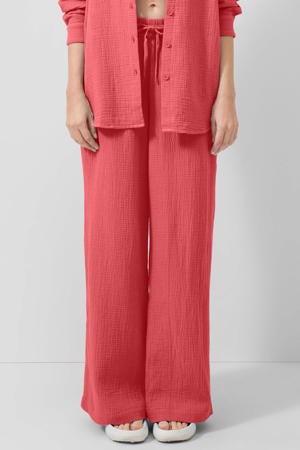 straight regular waist casual broek koraalrood