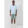 QS linnen relaxed fit polo - lichtblauw