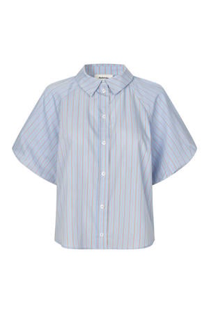 blouse met krijtstreep lichtblauw