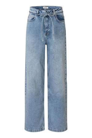 high waist wide leg jeans light blue denim