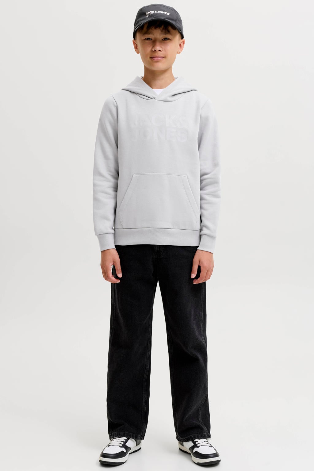 JACK & JONES JUNIOR hoodie lichtgrijs