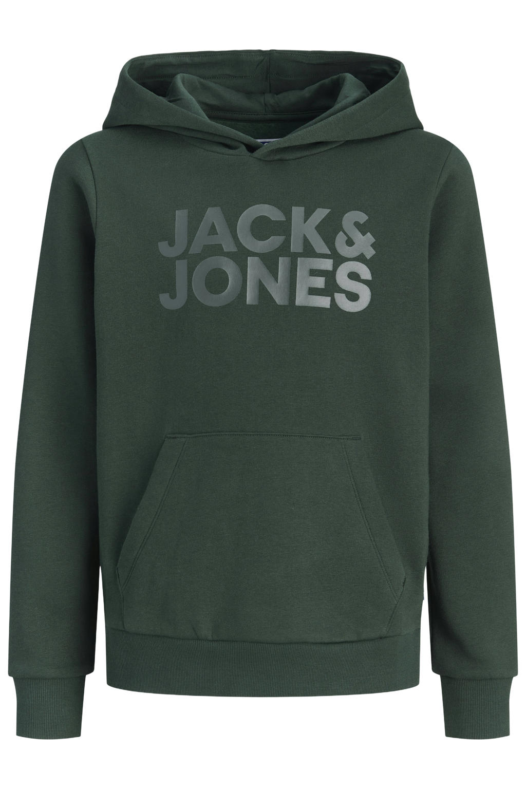JACK & JONES JUNIOR hoodie met logo donkergroen