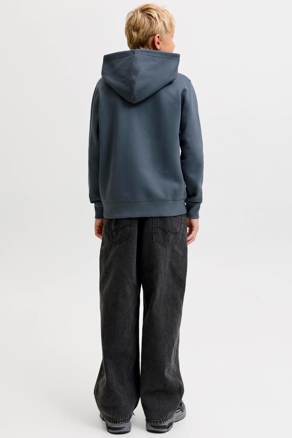 JACK & JONES JUNIOR hoodie met tekst - antraciet