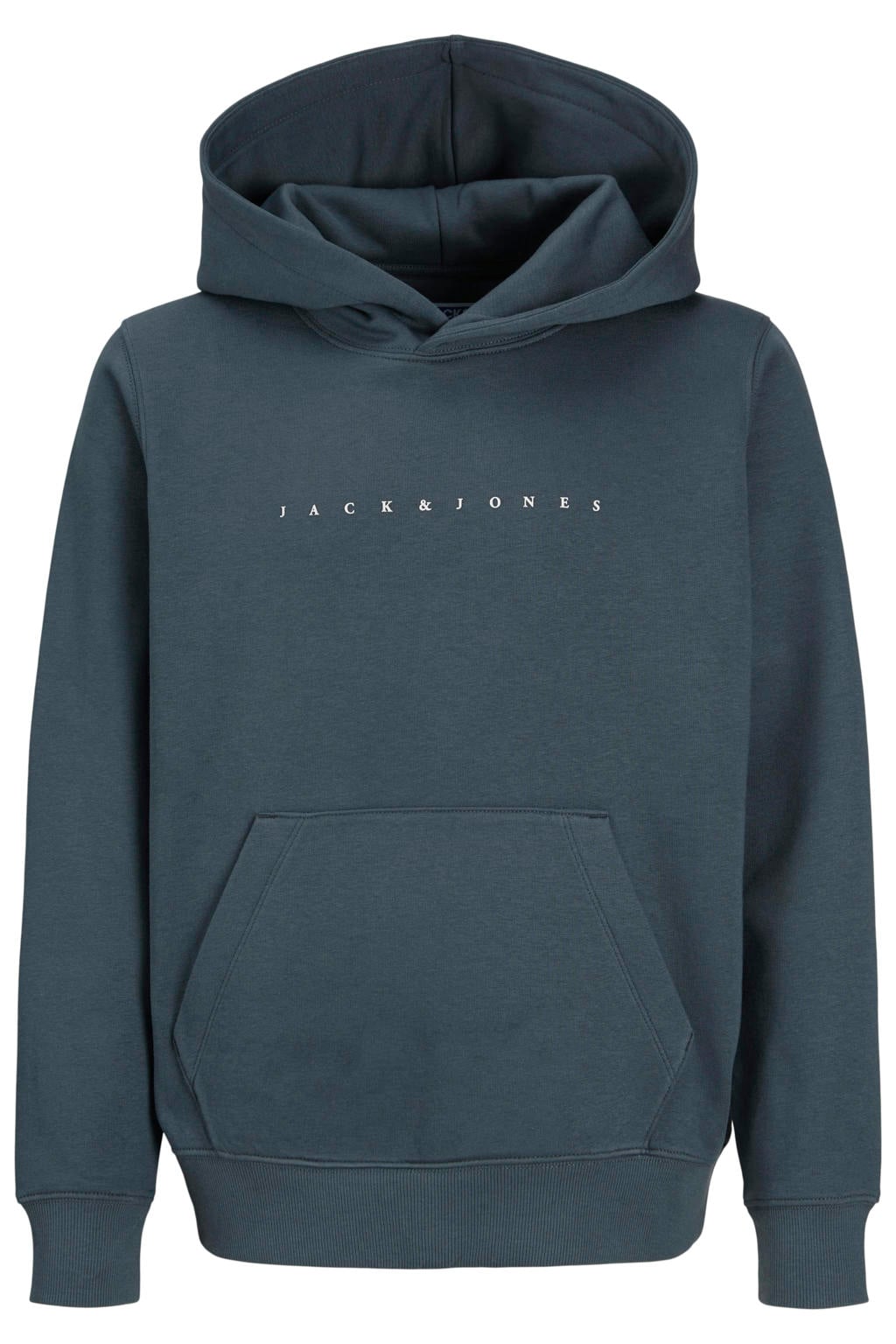 JACK & JONES JUNIOR rechtvallende hoodie met tekst - antraciet