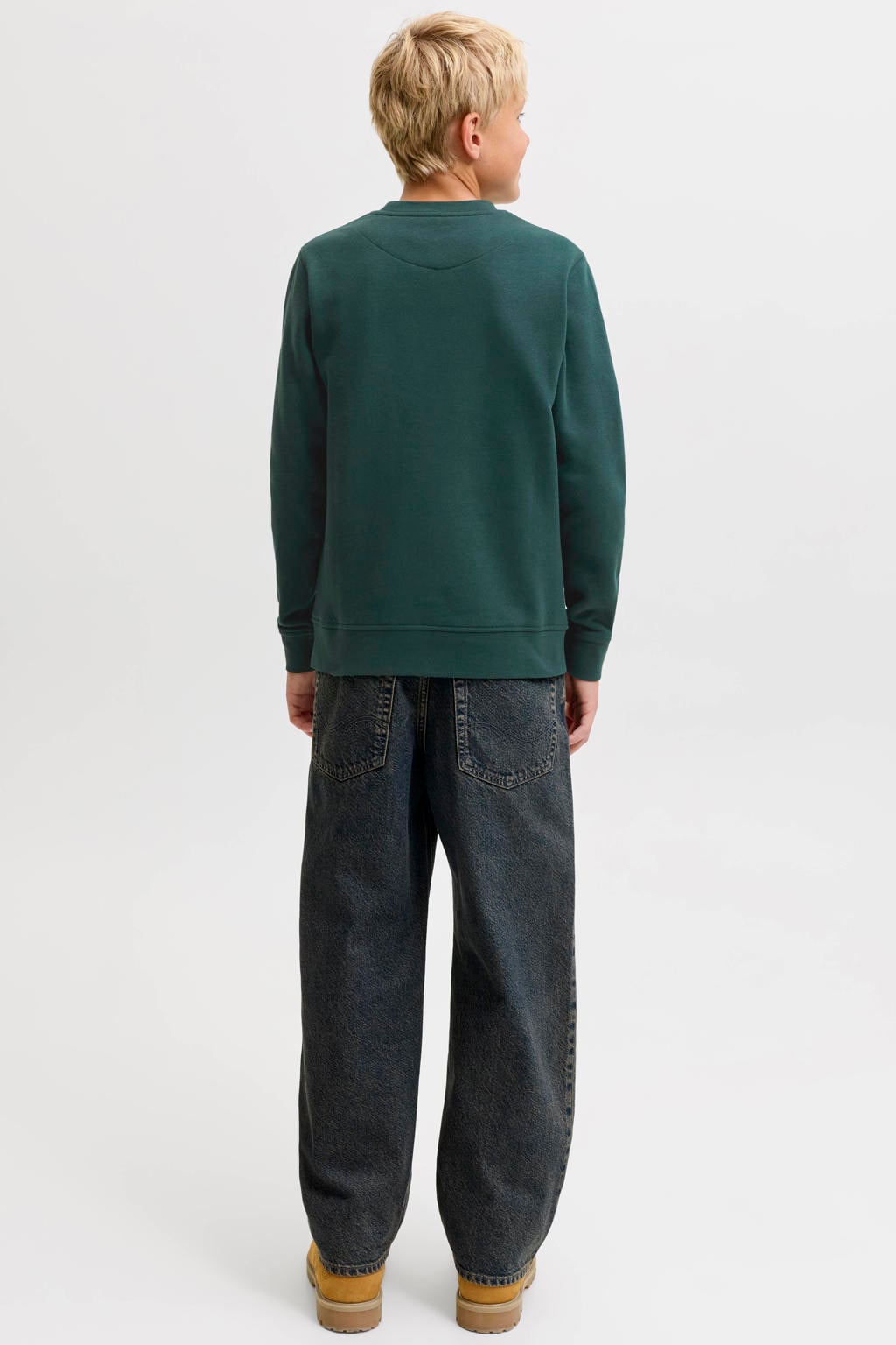 JACK & JONES JUNIOR sweater met tekst - donkergroen