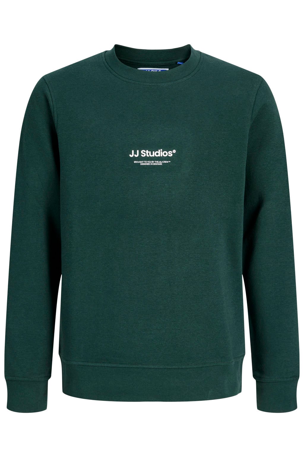 JACK & JONES JUNIOR sweat sweater met tekst - donkergroen