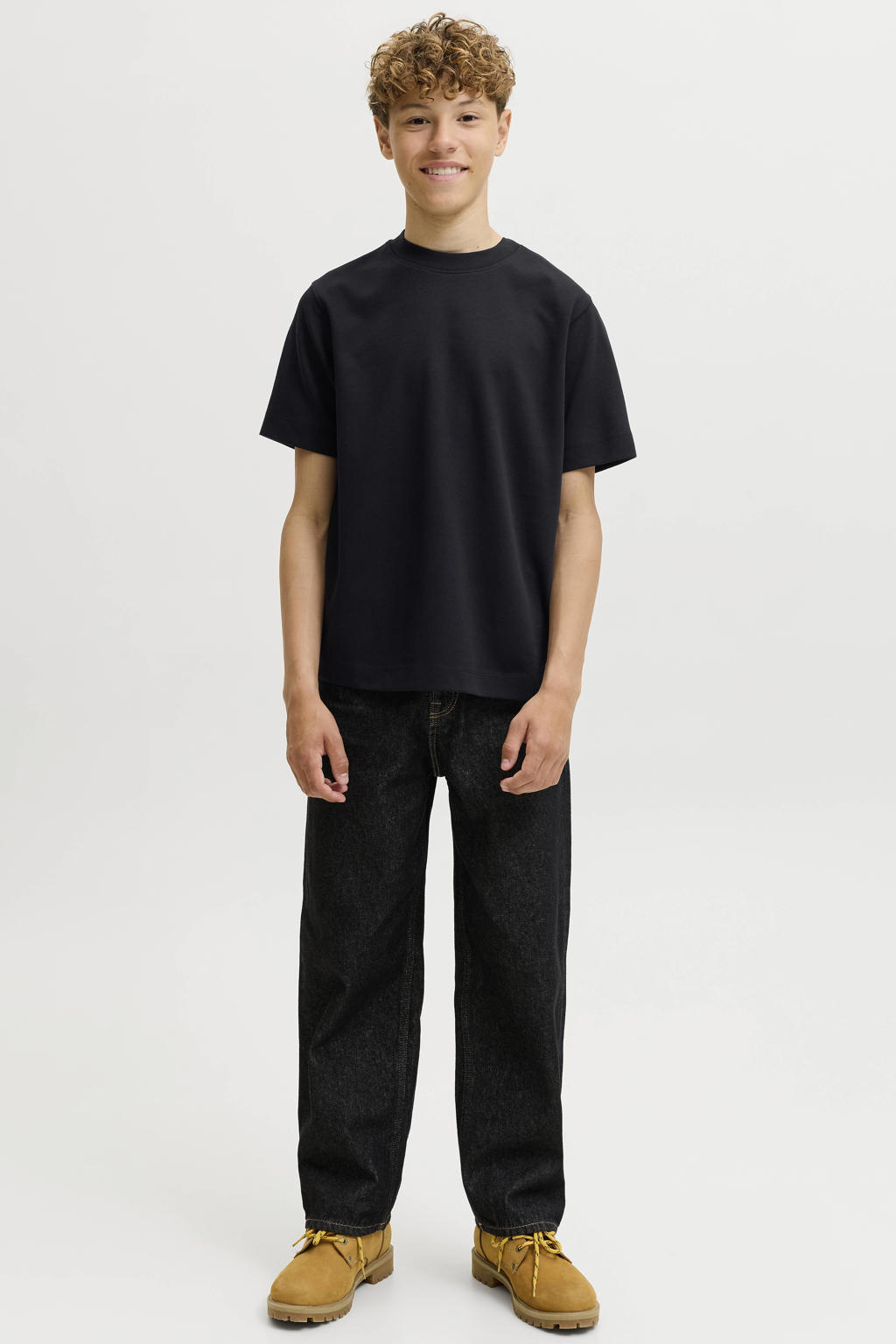 JACK & JONES JUNIOR oversized T-shirt - zwart