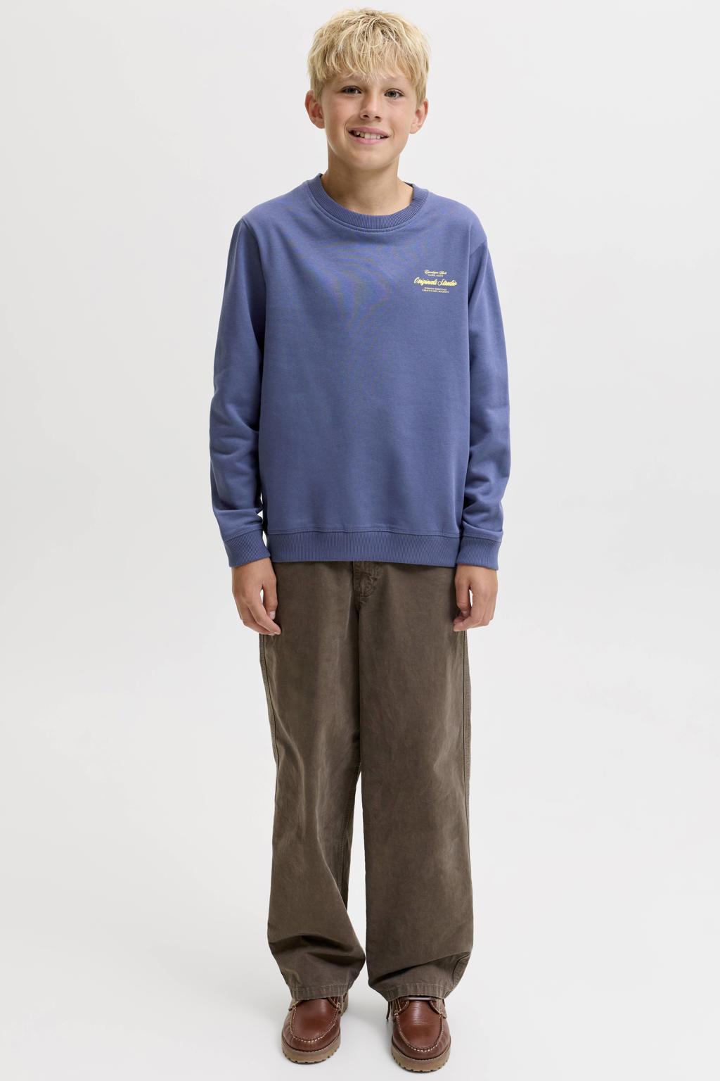 JACK & JONES JUNIOR sweater met backprint - blauw