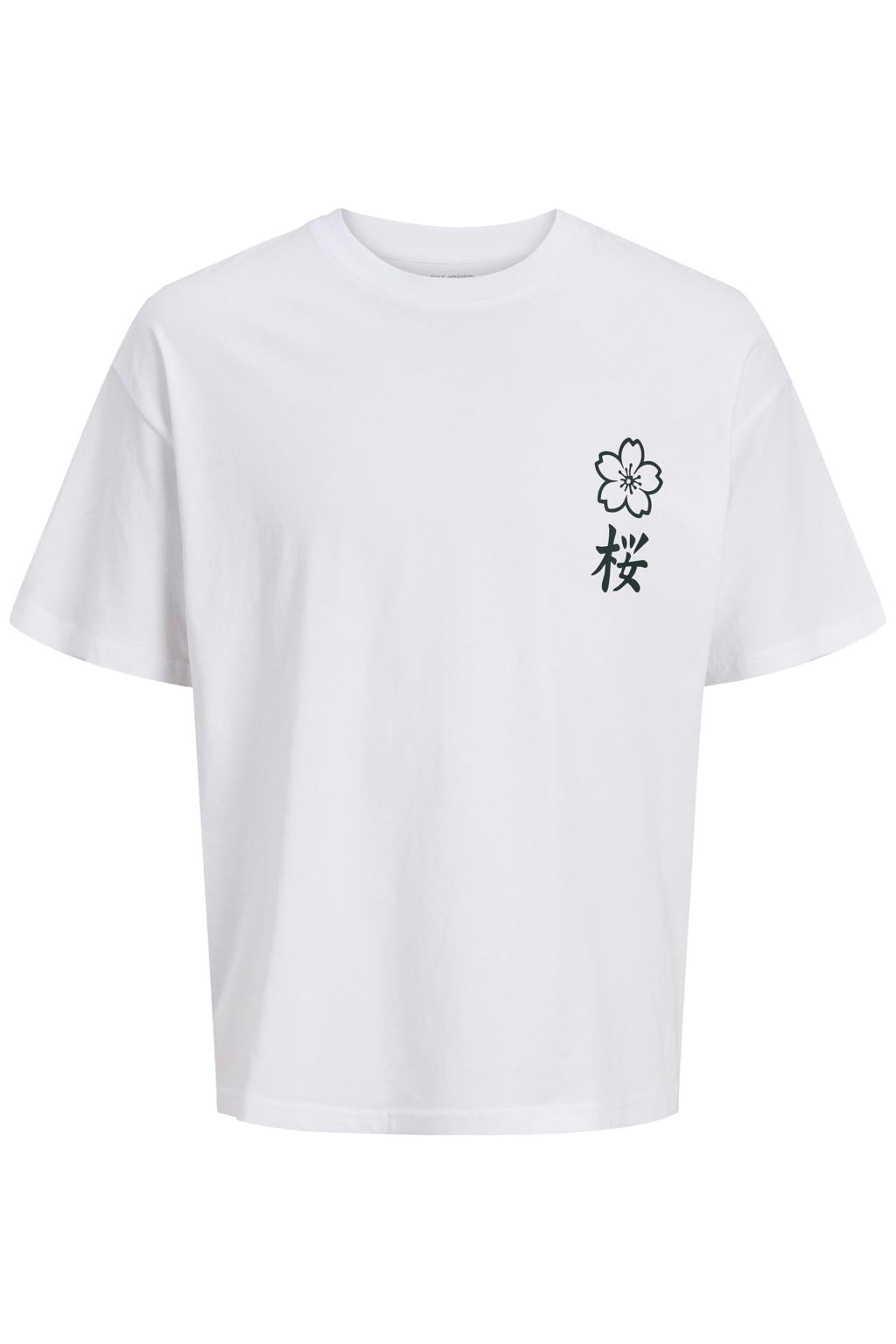JACK & JONES JUNIOR rechtvallend T-shirt met backprint - wit