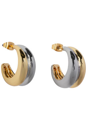 oorbellen Two Tone Stacked Hoops Goud-/zilverkleurig