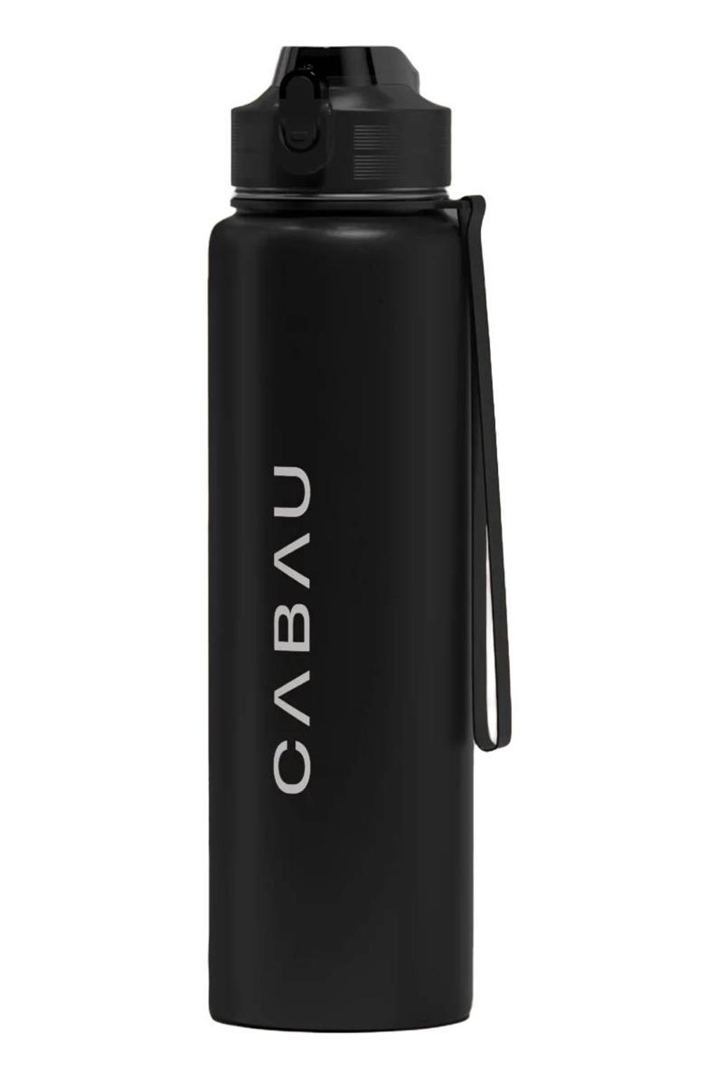 Cabau Lifestyle drinkfles Steel Bloom zwart
