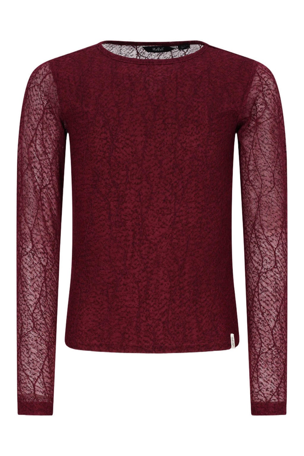 NoBell’ semi-transparante blousetop - donkerrood