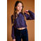 NoBell’ blousetop met print - donkerblauw/donkerrood
