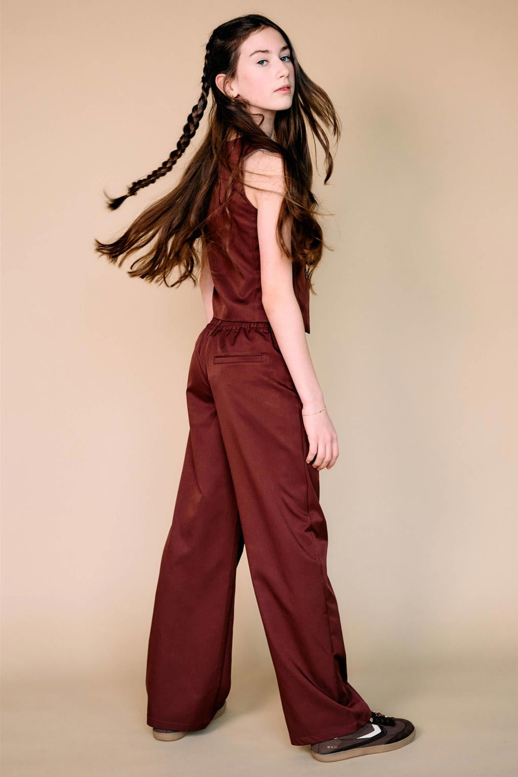 NoBell’ regular fit pantalon - donkerbruin