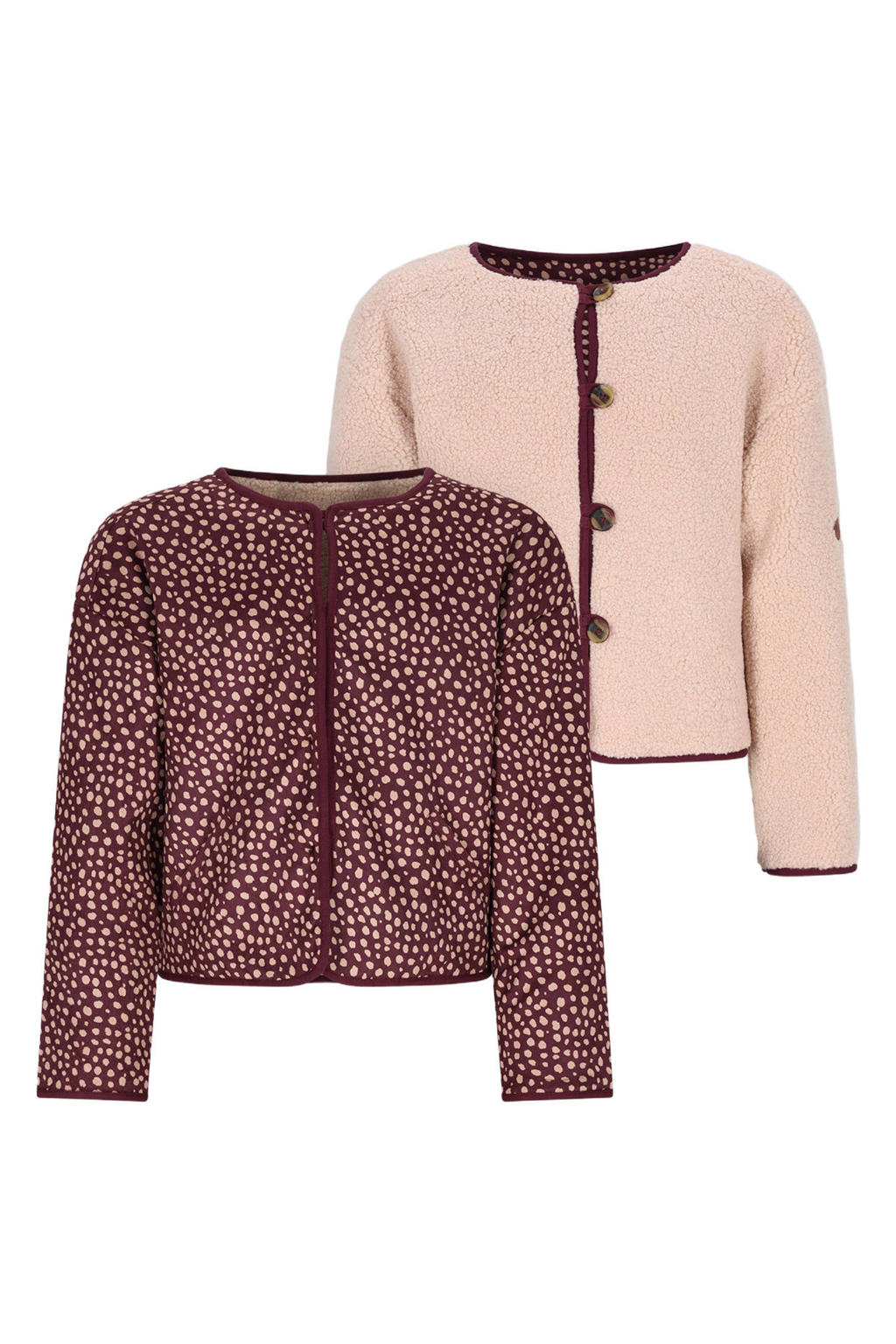 NoBell’ teddy jas met print - donkerrood