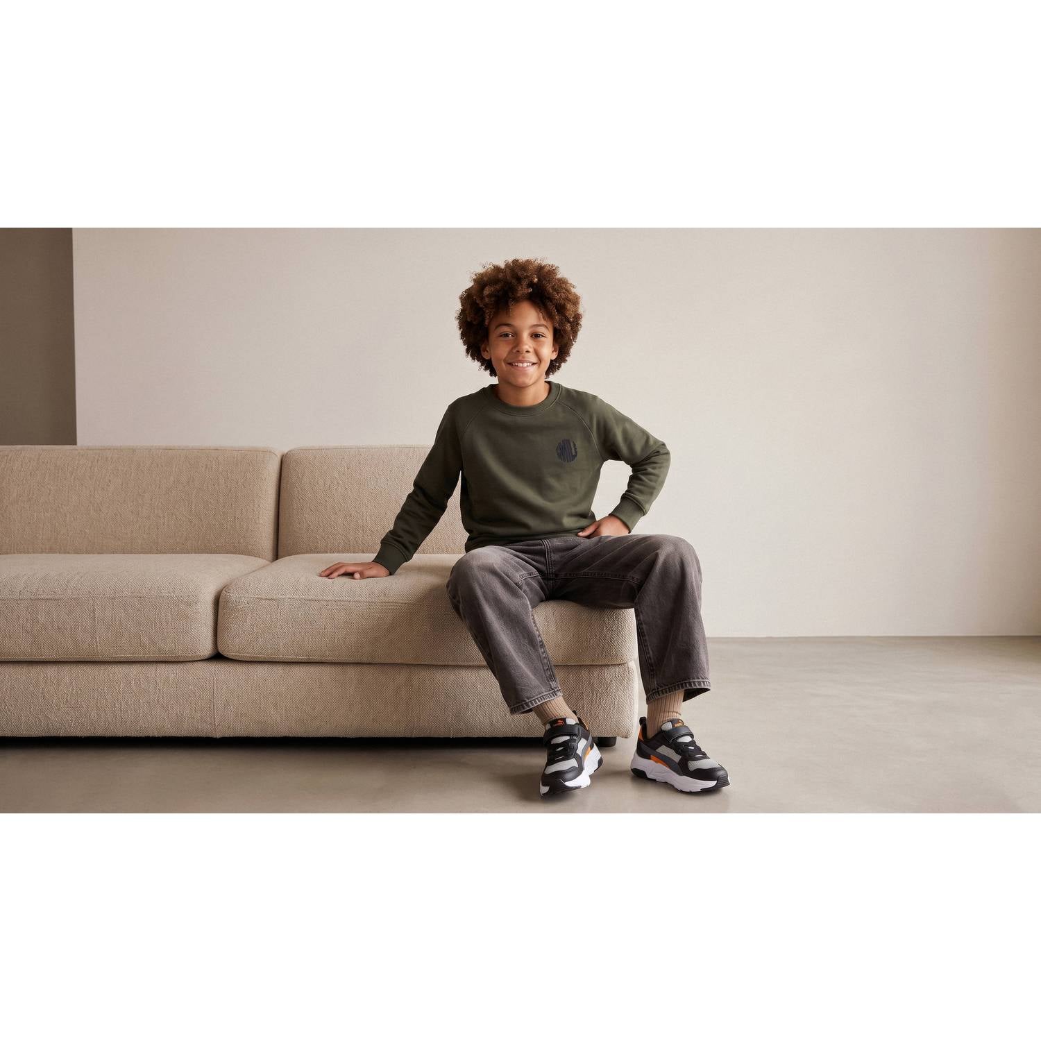 Tumble 'n Dry oversized sweater met backprint olijfgroen