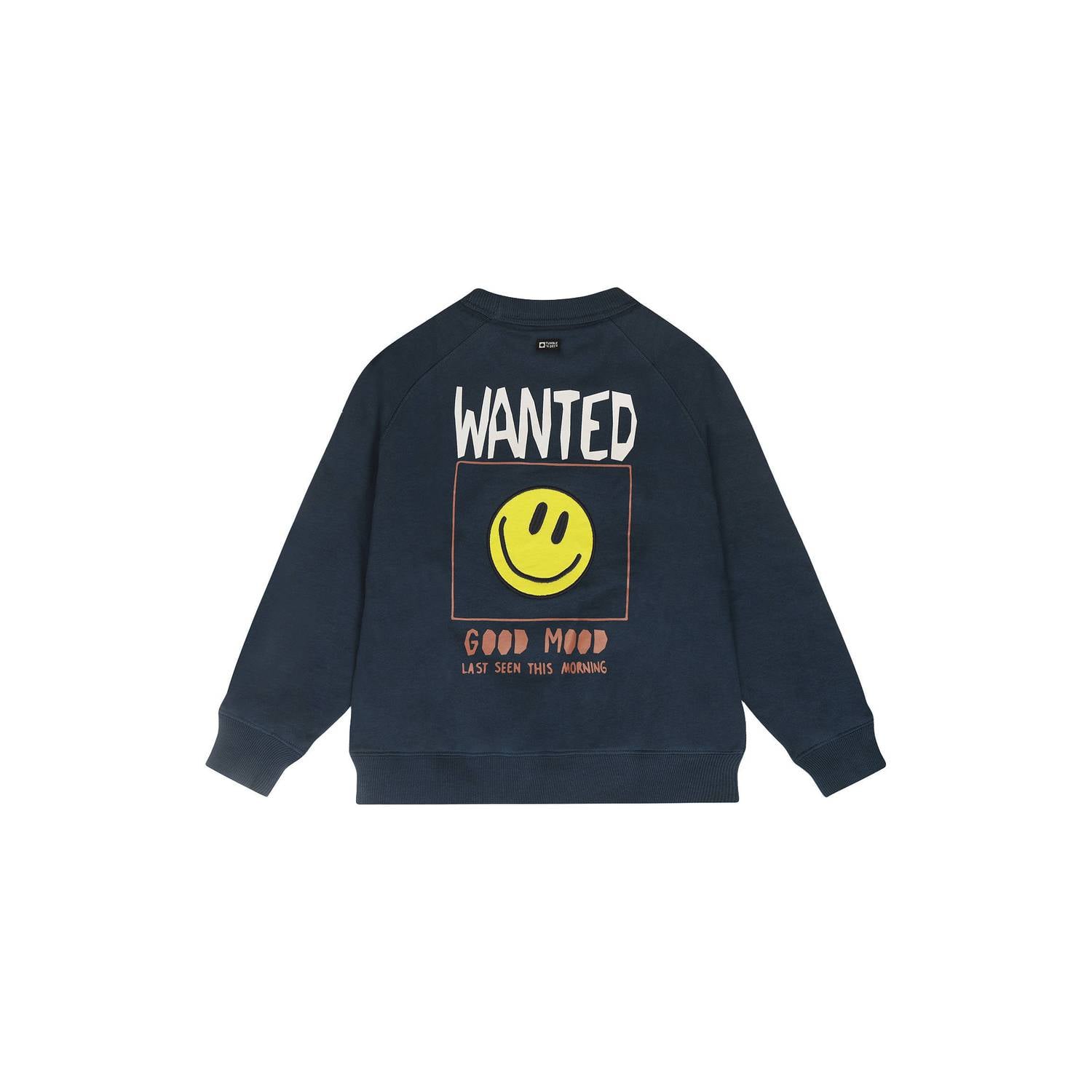 Tumble 'n Dry oversized sweater met backprint donkerblauw