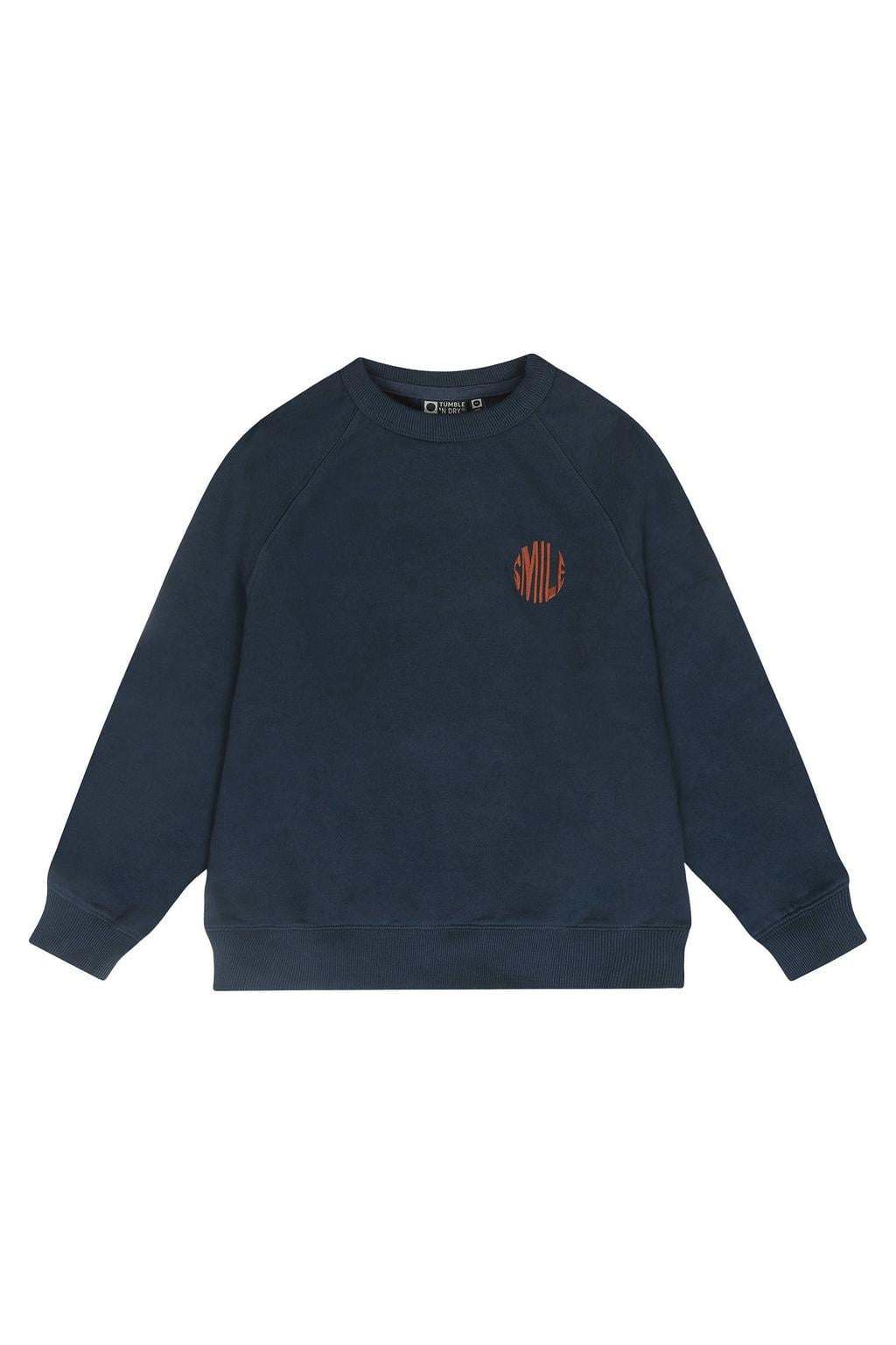 Tumble 'n Dry oversized sweater met backprint - donkerblauw