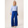 Miss Etam wide leg regular waist broek blauw