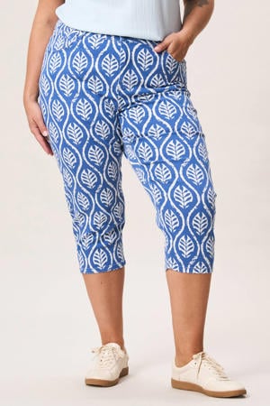 slim high waist broek blauw