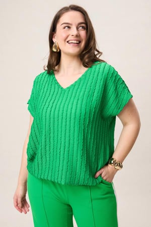 top met textuur groen