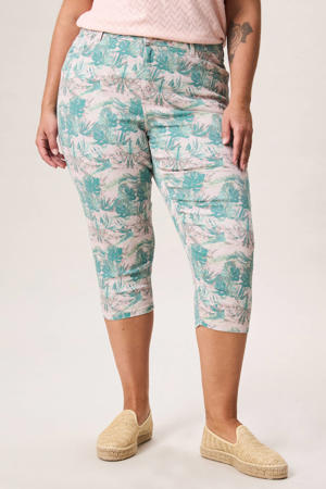 slim regular waist capri groen