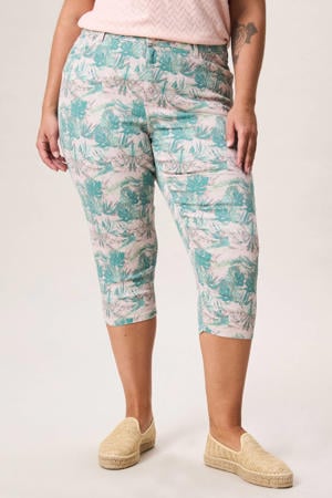 slim regular waist capri groen