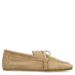 leren bootschoenen beige