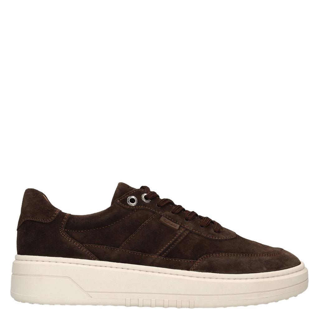 Bruine heren Manfield suède sneakers met veters